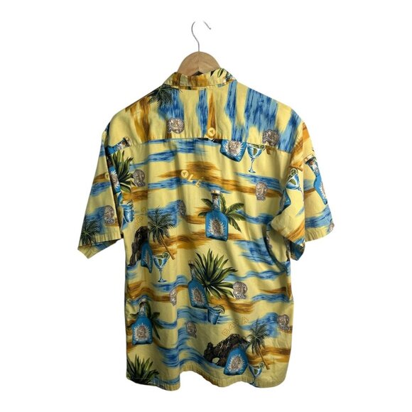Tori Richard Shirt Mens Large Butter Yellow Cabo Wabo Floral Hawaiian Camp Beach - Picture 2 of 10